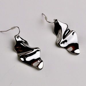 Alexis Bittar Silver Crumpled Metal Earring